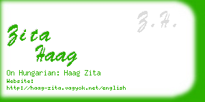 zita haag business card